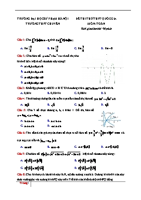 Đê thi thư THPT quôc gia môn Toan khối 12